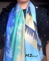 Sky blue back ground printed scarf 3