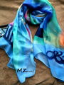 Sky blue back ground printed scarf 1