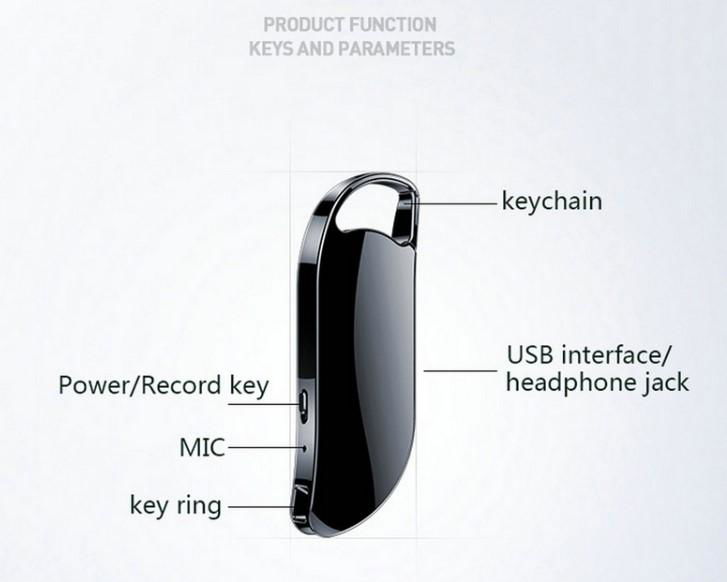 32G Portable Keychain Voice Recorder for Lecture Interview 3