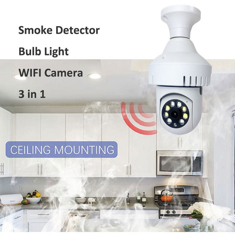 3 in 1 Smoke Detector Alarm Light Bulb Camera 4