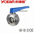 1"Stainless Steel manual clamp type sanitary butterfly valve with pull handle 5