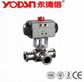 Stainless Steel Sanitary Pneumatic 3 way