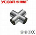 Sanitary Stainless steel Food Grade Equal 6" Weld Reducing Cross tee 1