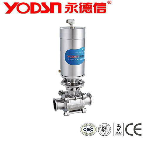 Stainless Steel Sanitary Dairy 3 Pc Clamped Ball valve 2
