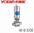 Stainless Steel Sanitary Dairy 3 Pc Clamped Ball valve 2