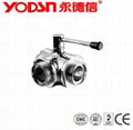 Stainless Steel Sanitary Dairy 3 Pc Clamped Ball valve 3