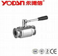 Stainless Steel Sanitary Dairy 3 Pc Clamped Ball valve 4