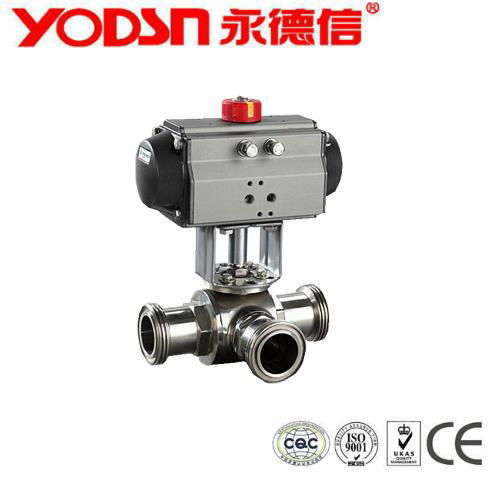 Stainless Steel Sanitary Dairy 3 Pc Clamped Ball valve 5