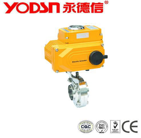 Stainless Steel electric actuator Sanitary Butterfly Valve,Electric Butterfly Va 2