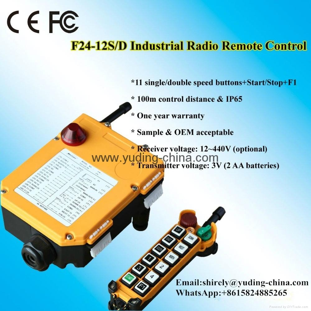 Henan Yuding F24-12S industrial 433mhz long distance wireless 4-16 buttons remot 5