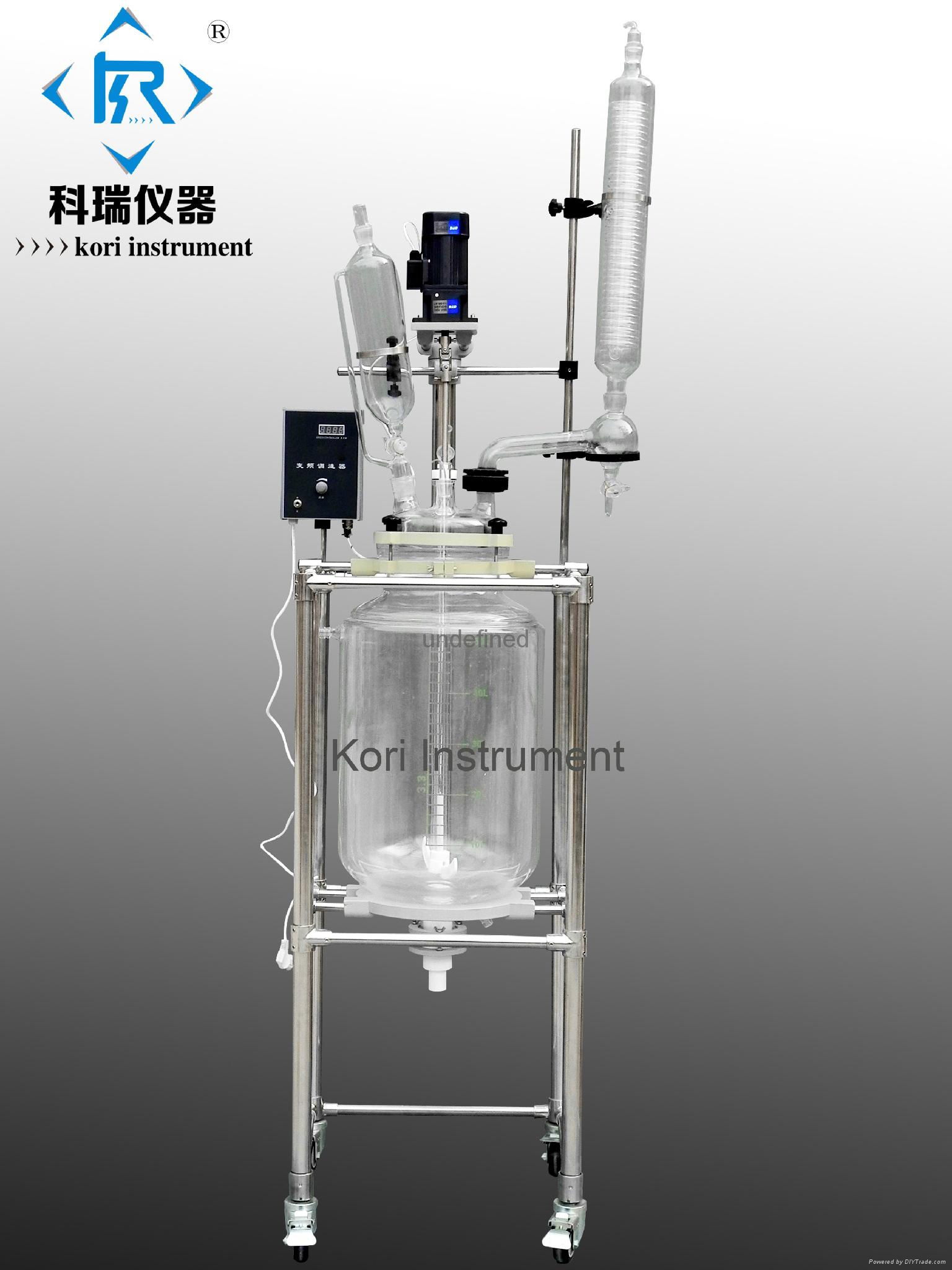 China factory supply high quality  laboratary double layer glass reactor price 4