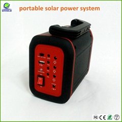 mini portable solar power system with battery indicator