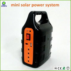 multifunctional mini solar power system with led light and cellphone charger