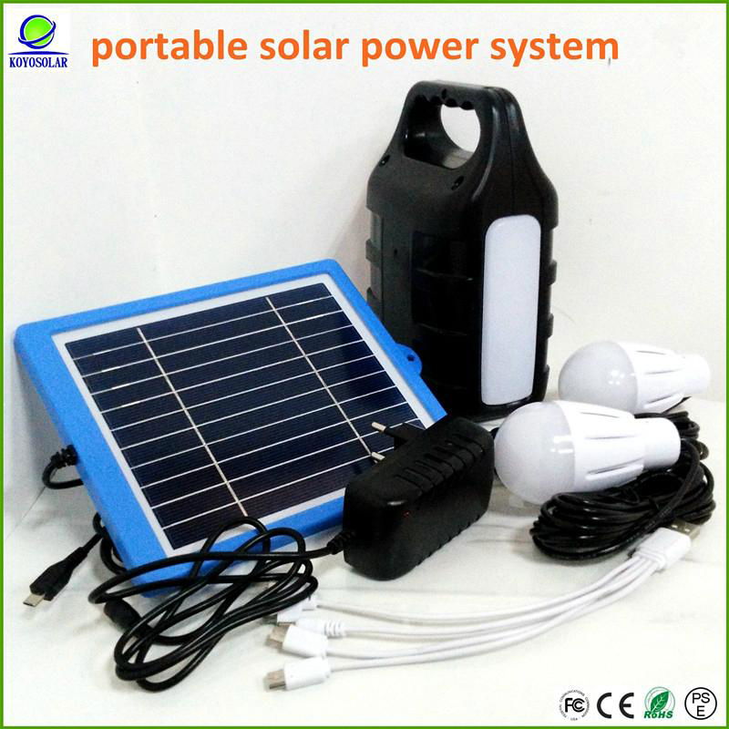 multifunctional mini solar power system with led light and cellphone charger 2