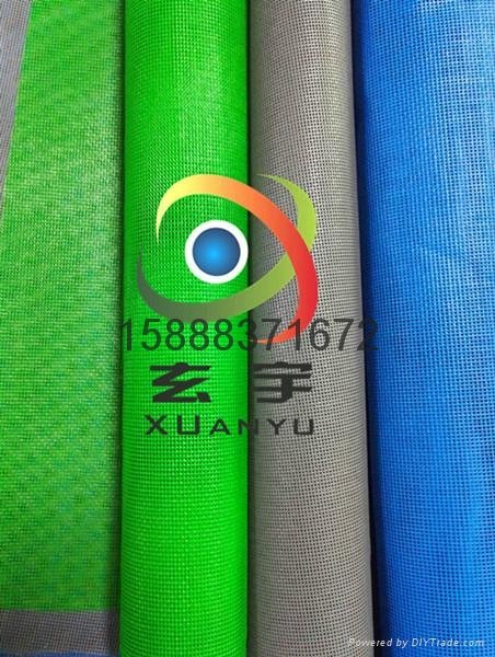 供应出口日本蓝色和绿色高强纱割草裙围裙PVC网格布 3