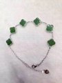 Green jade Four Leaf Clover bracelet 4