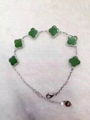 Green jade Four Leaf Clover bracelet