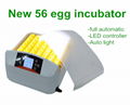 2016 NEWEST 56 eggs full automatic egg incubator hatching machine with LCD