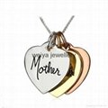  Tribal heart charm mother and daughter engraved pendant necklace 2