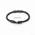 2016 stainless steel jewelry fashion black leather stingray bracelets for men  1