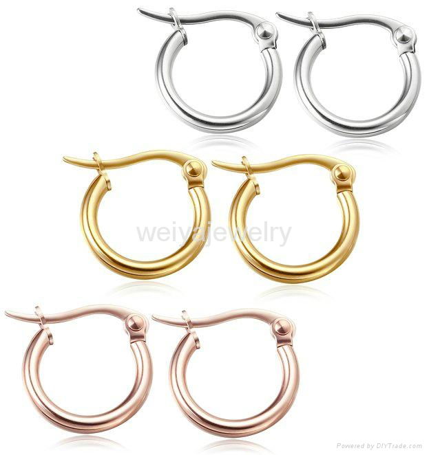 Women gold tear drop hoop earrigns big earring studs 2