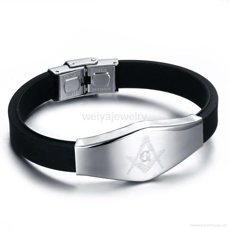 Fashion mens bracelet masonic symbol bracelet