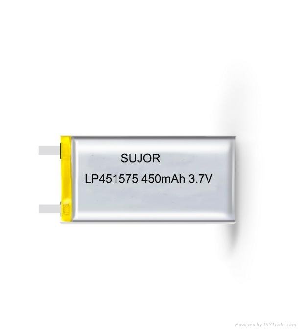 Lithium polymer battery for intelligent glasses 3.7V LP451575 450mAh
