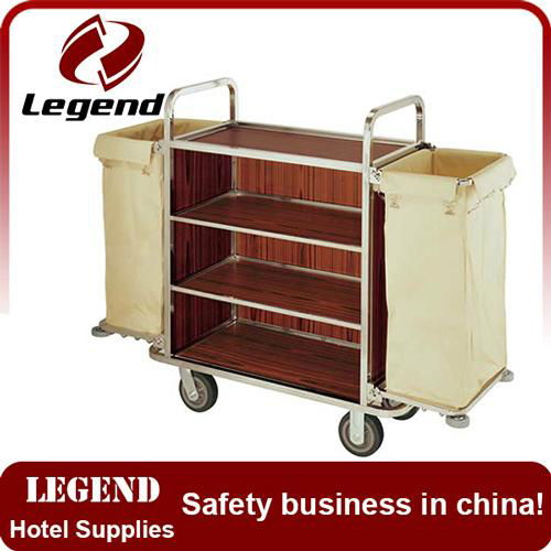 Laundry equipment hotel housekeeping maid cart trolley 3