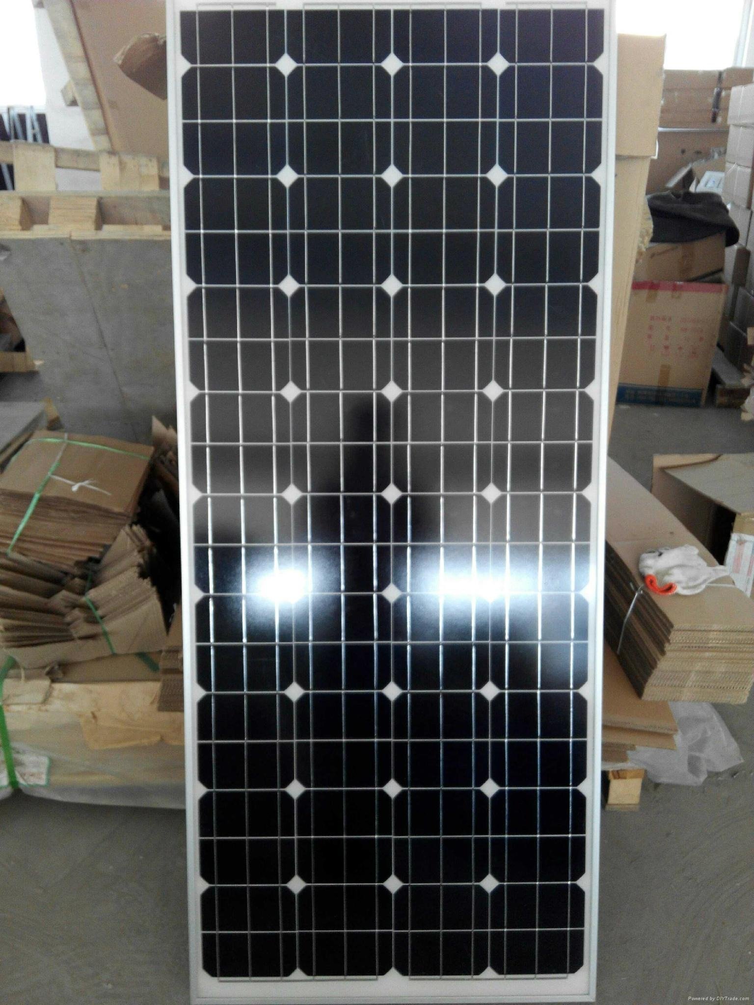 纯黑色130w单晶太阳能电池板 3
