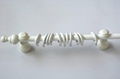 Decorative Sliding Wooden Curtain Rod With Finial and Rings