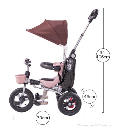 new design folable canopy children tricycle