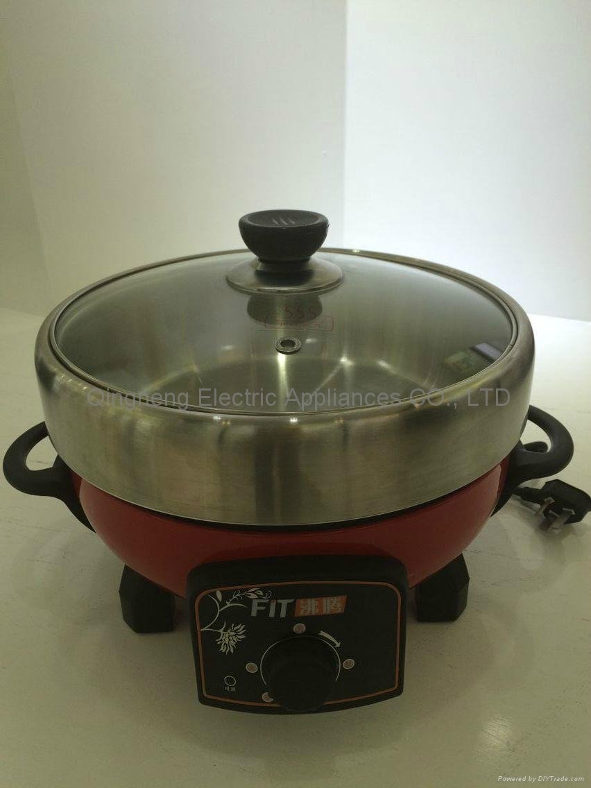 chinese 4L houseware stainless steel red stockpot with glass lid 3