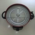 chinese 4L houseware stainless steel red stockpot with glass lid 5