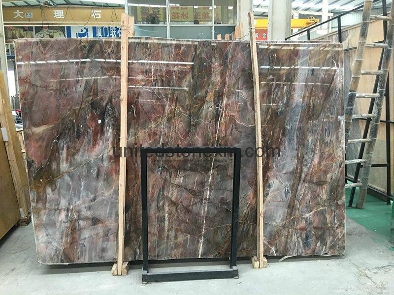 chinese red color marble slab--- louis red