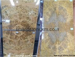 Yellow Marble Bookmatched Tiles (Cut To Sizes) - Van Gogh White/Green