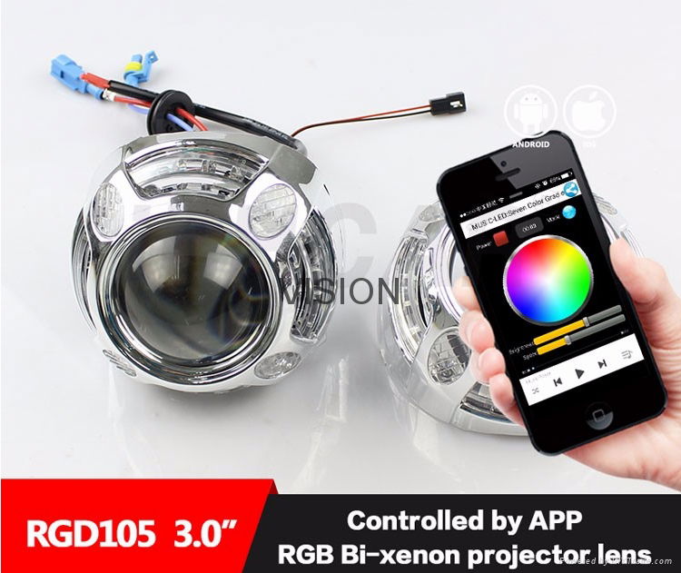 Q5 hid projector RGB angel eyes lens HID lens