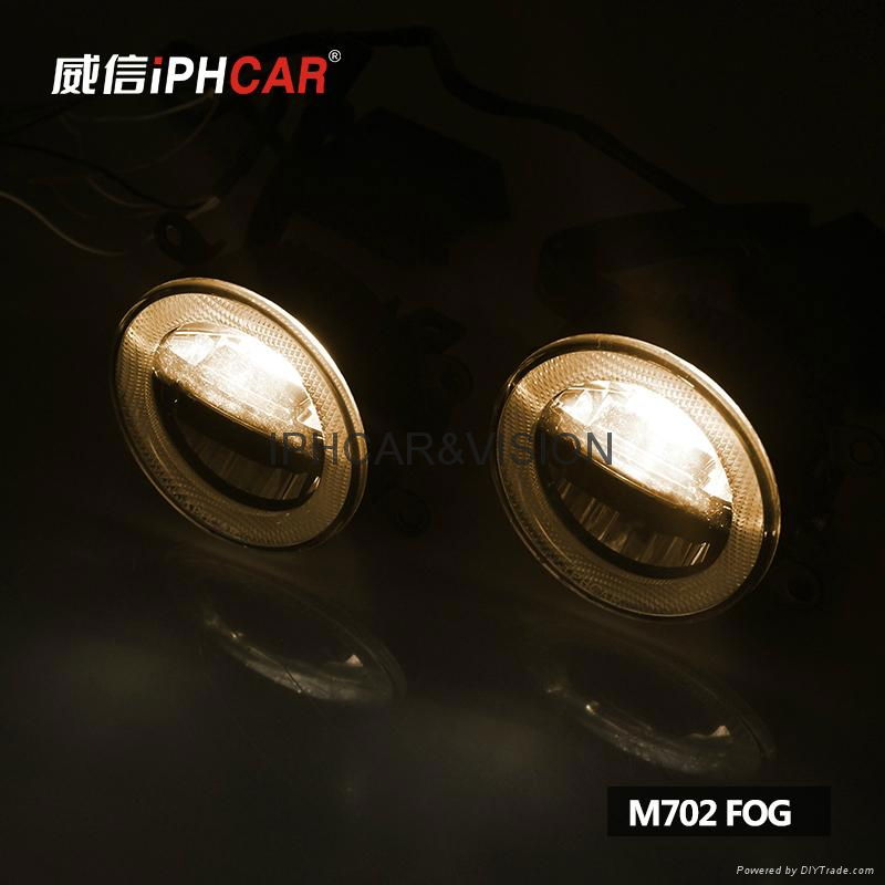 IPHCAR 3in1 fog light with LED DRL and COB halo rings fog lamp 3