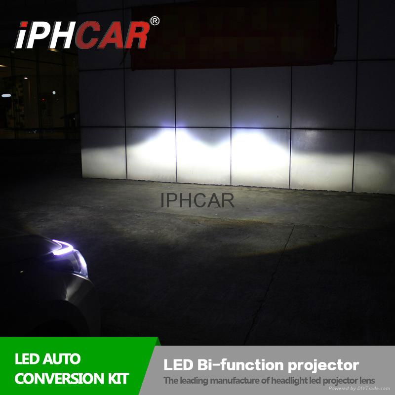 BI-function LED high low Beam retrofit headlight  HID projector lens 5