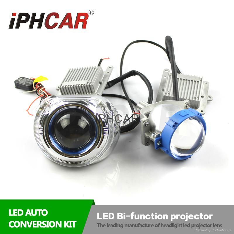 BI-function LED high low Beam retrofit headlight  HID projector lens