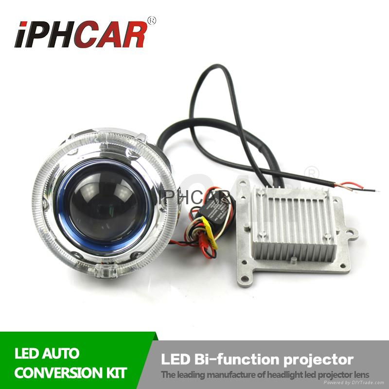 BIfunction LED high low Beam retrofit headlight HID projector lens