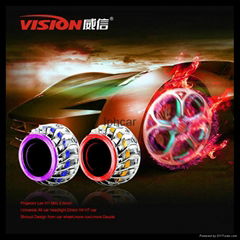 super fire wheel with Double angel eyes bi-xenon hid projector lens car light h4