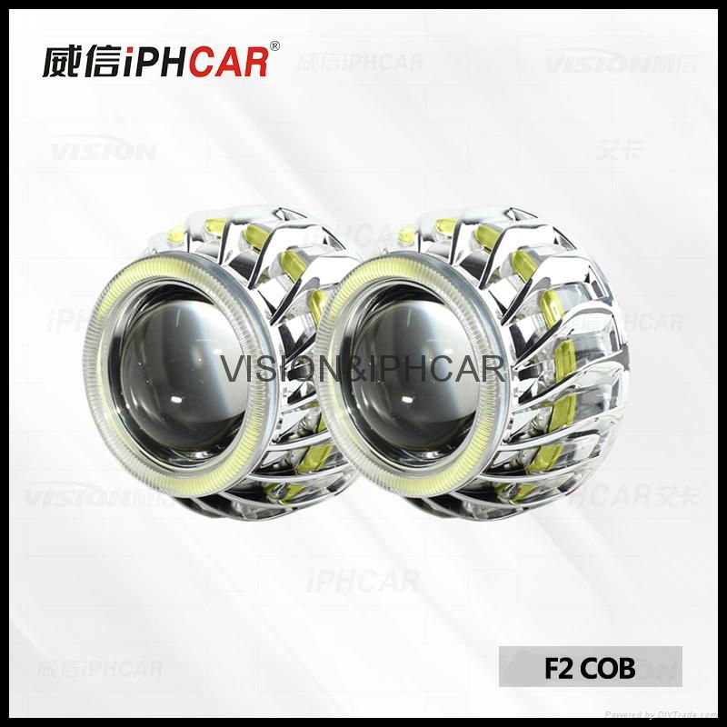 super fire wheel with Double angel eyes bi-xenon hid projector lens car light h4 4