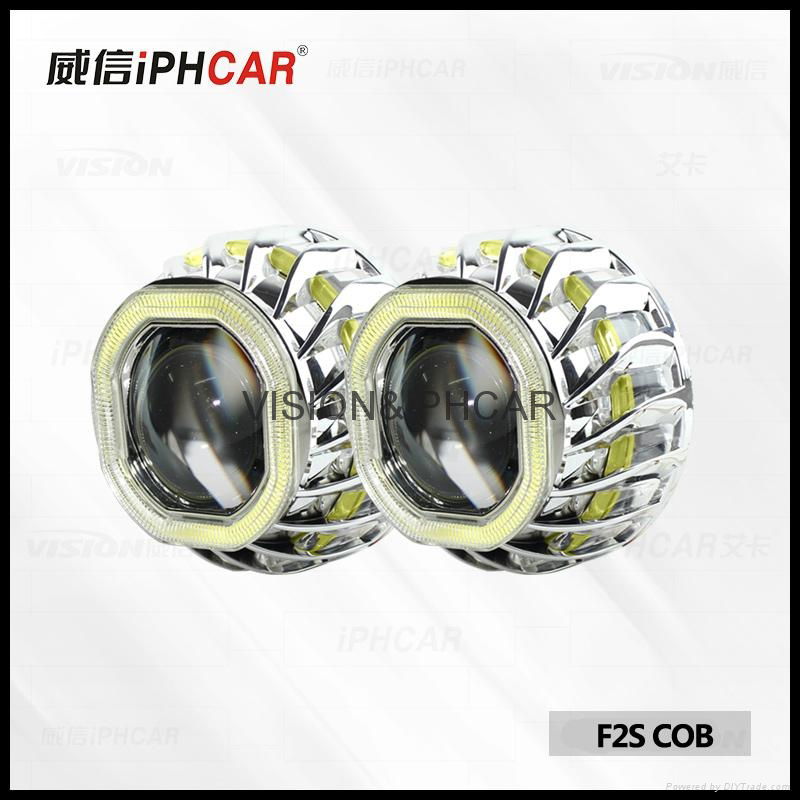 super fire wheel with Double angel eyes bi-xenon hid projector lens car light h4 5