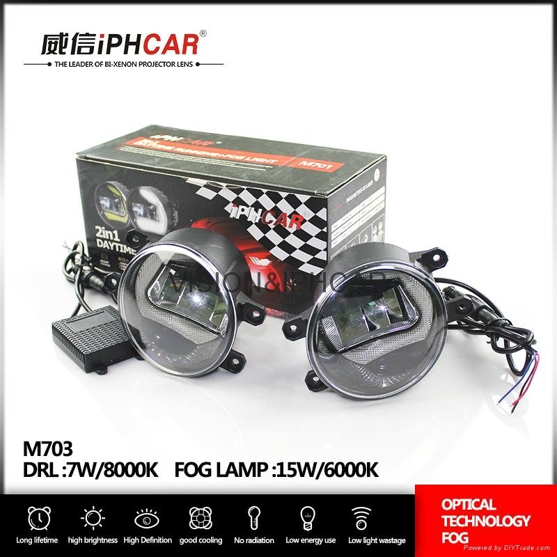 Car Waterproof Universal COB LED DRL Angel Eyes Fog Lamp 3 inch Led Fog Light