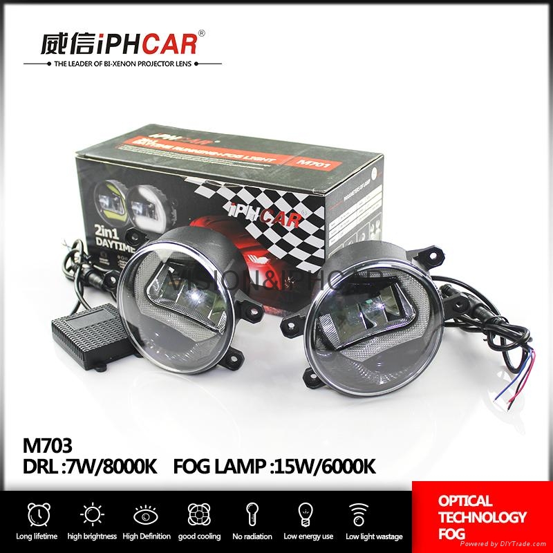 Car Waterproof Universal COB LED DRL Angel Eyes Fog Lamp 3 inch Led Fog