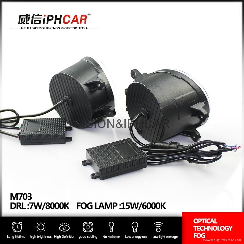 Car Waterproof Universal COB LED DRL Angel Eyes Fog Lamp 3 inch Led Fog