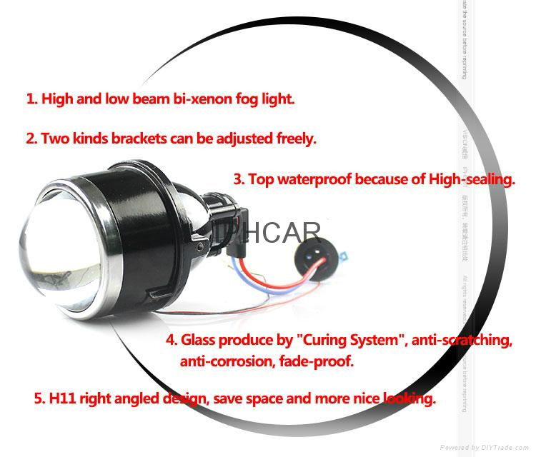 IPHCAR Auto Waterproof and Dustproof 12V H11 Bi-xenon Bulb DRL Hid Fog Light 3