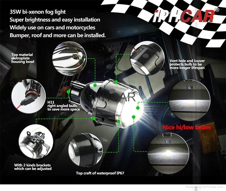 IPHCAR Auto Waterproof and Dustproof 12V H11 Bi-xenon Bulb DRL Hid Fog Light 2