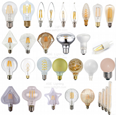 LED Filament bulbs A19,C35,CA35,G45,G95,G125,T30,ST64