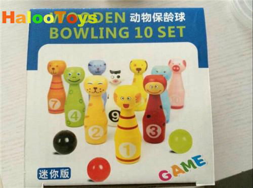 animal style wooden bowling game 2